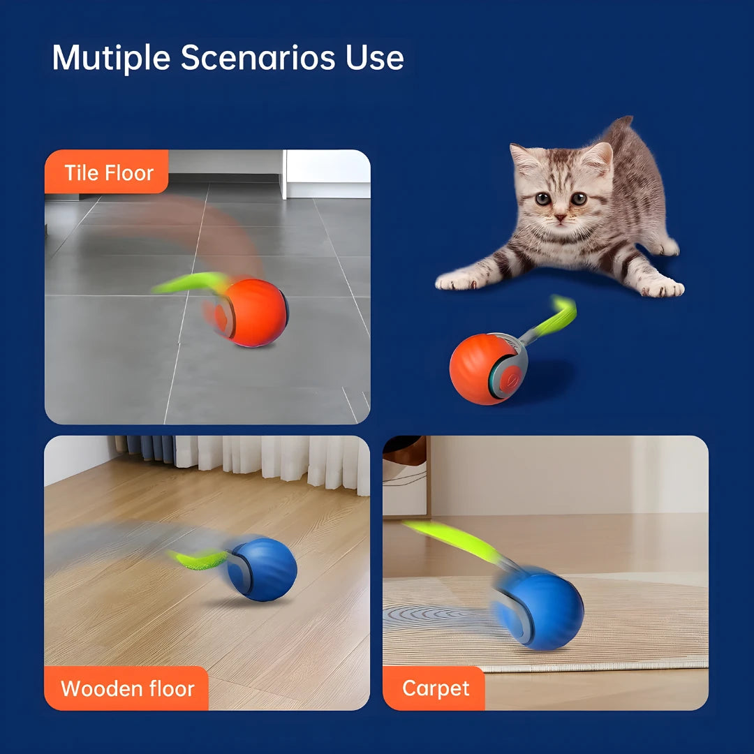 WhiskerChase™ Rolling Ball Cat Toy – Where Fun Never Stops!