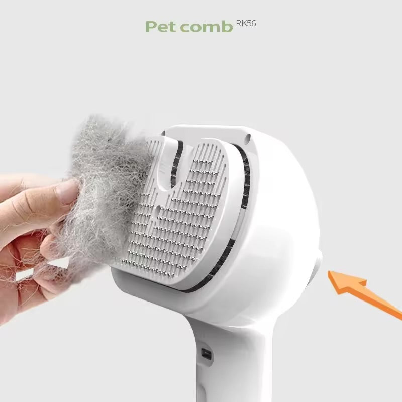 Self-Cleaning Pet Grooming Brush with Spray