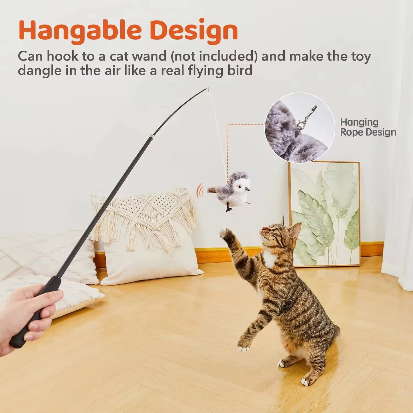 SmartFlap™ Interactive Plush Bird Cat Toy (New)