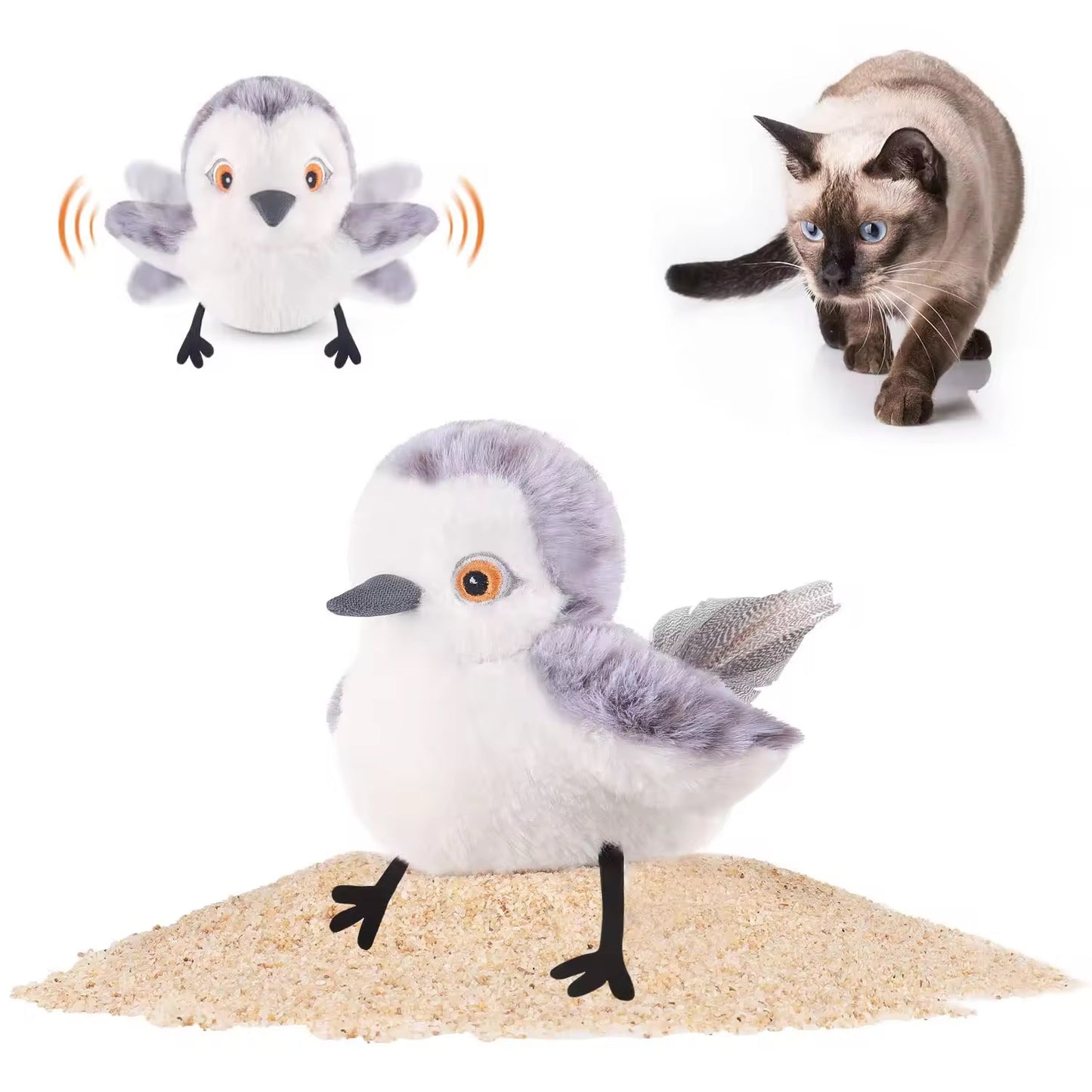 SmartFlap™ Interactive Plush Bird Cat Toy (New)