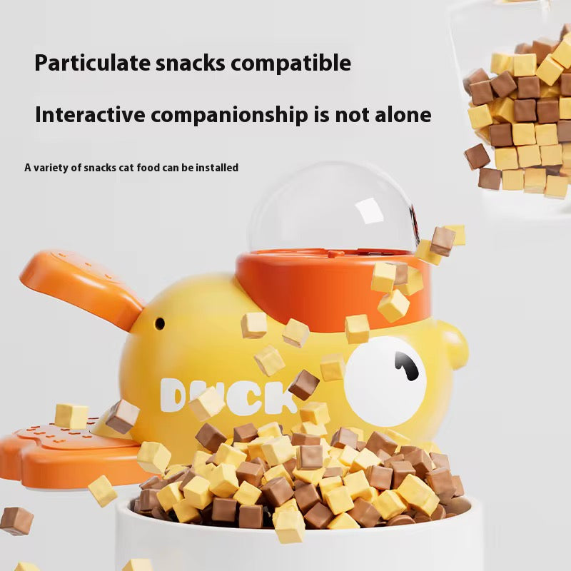 CatPush Smart Treat Dispenser – Duck Edition | Interactive Dental Fun Feeder