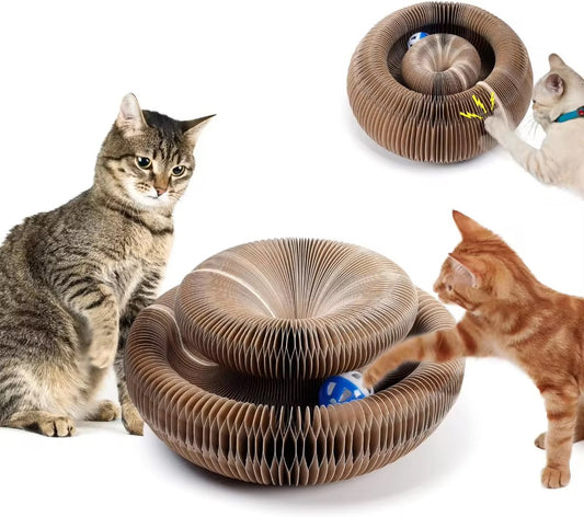 HoneycombMaze™ 2-in-1 Cat Scratcher & Ball Toy
