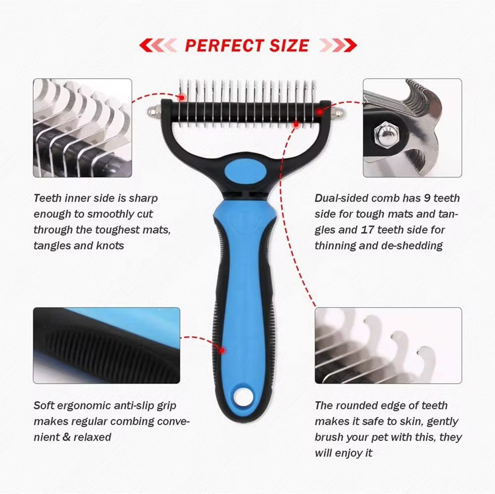FURVANA™ Dual-Edge Deshedding & Dematting Comb for Dogs